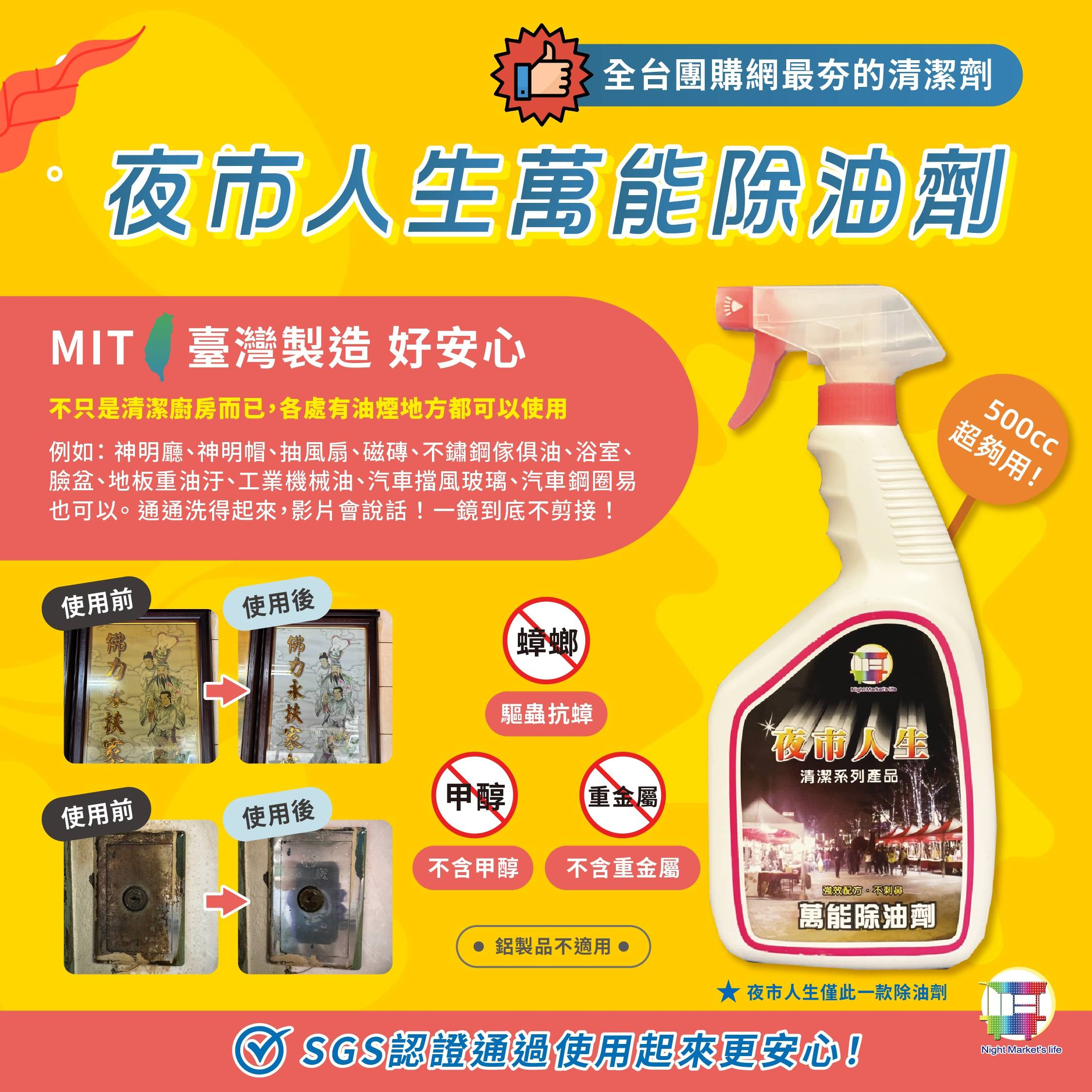【夜市人生清潔劑】-（夜市人生水垢還原劑）適合各處殘留水垢，只清水垢，不傷手/不刺鼻，只要有水垢的地方通通清的起來！【夜市人生萬能除油劑】廚房救星！❗油污秒殺❗ 噴後10秒擦淨｜網友狂推｜頑固油漬剋星｜輕鬆分解重油污